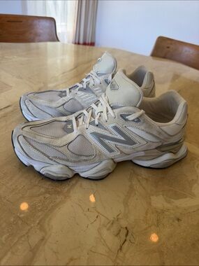New Balance Cream/White Athletic Sneakers
